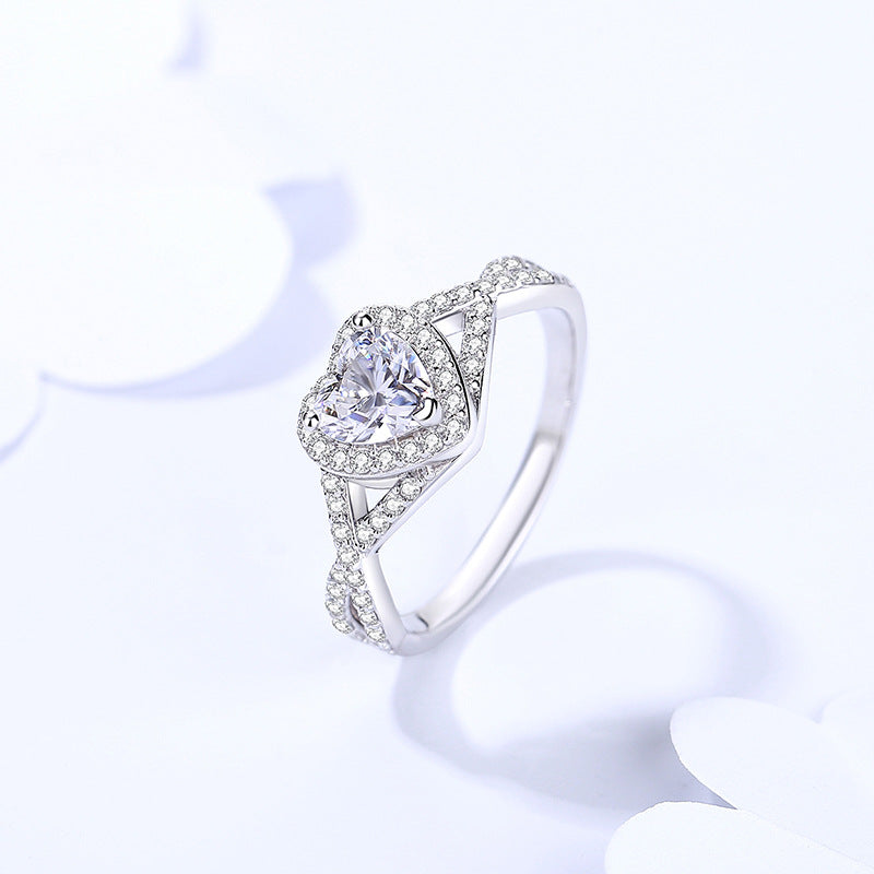 【#14】S925 Sterling Silver Moissanite Ring 2CT