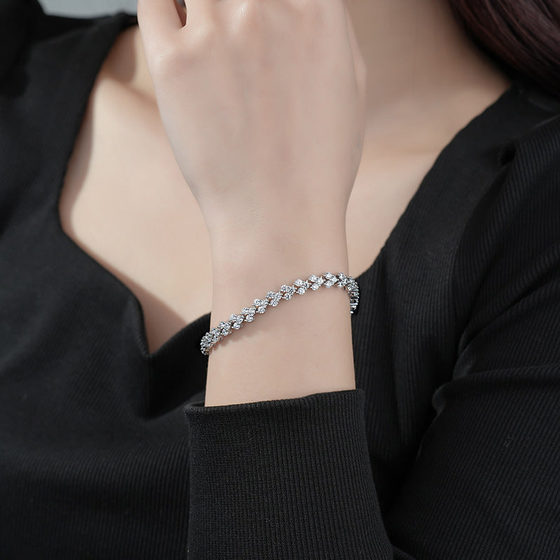 【#38】S925 Sterling Silver Moissanite Bracelet