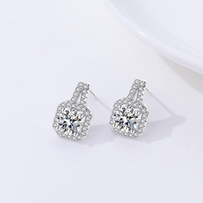 【#45】S925 Sterling Silver Moissanite Earrings