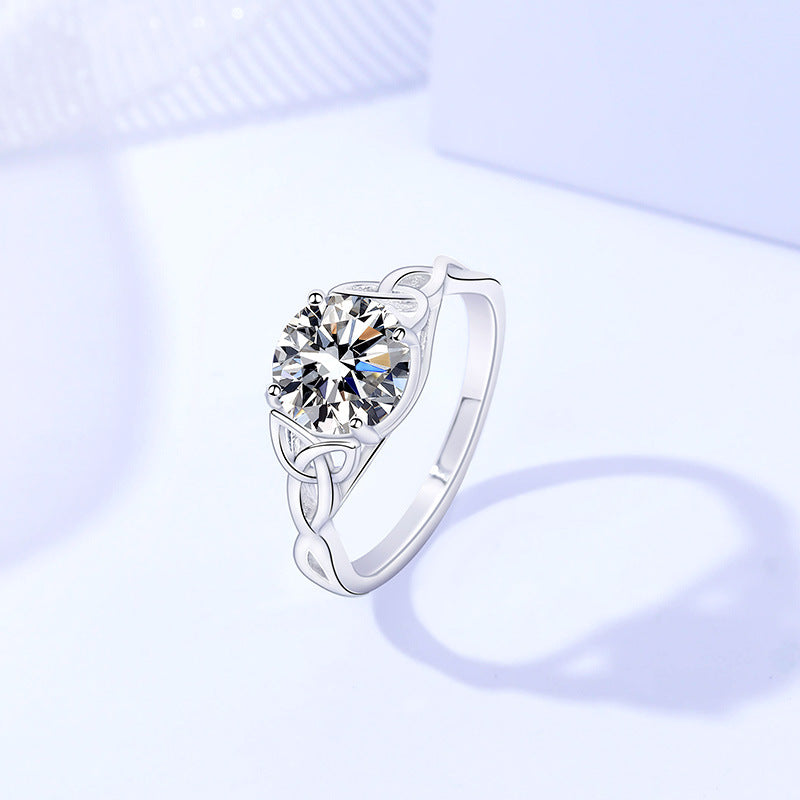 【#29】S925 Sterling Silver Moissanite Ring 1 Carat