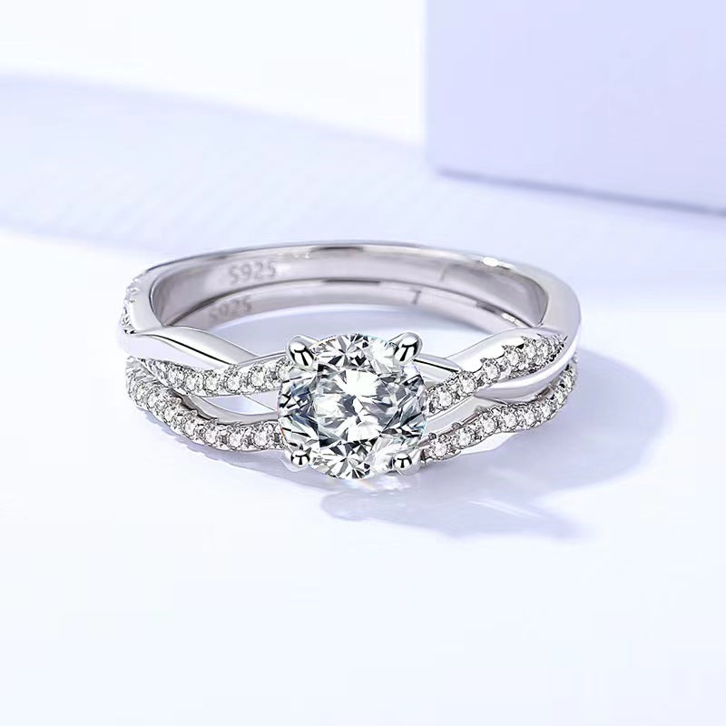 【#1】S925 Sterling Silver Moissanite Ring 1 Carat