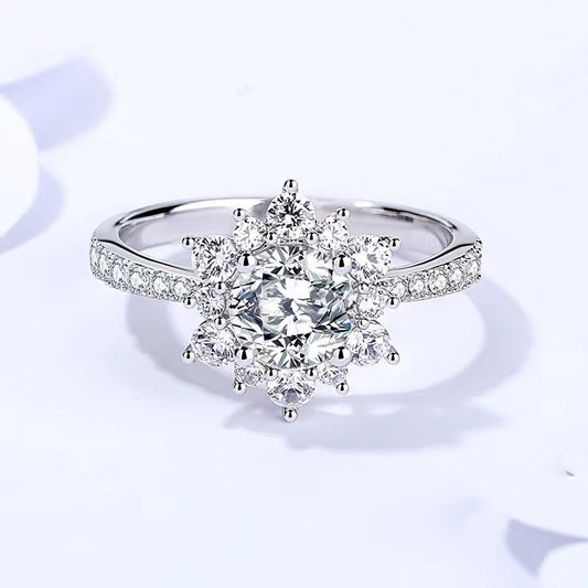 【#2】S925 Sterling Silver Moissanite Ring 1 Carat