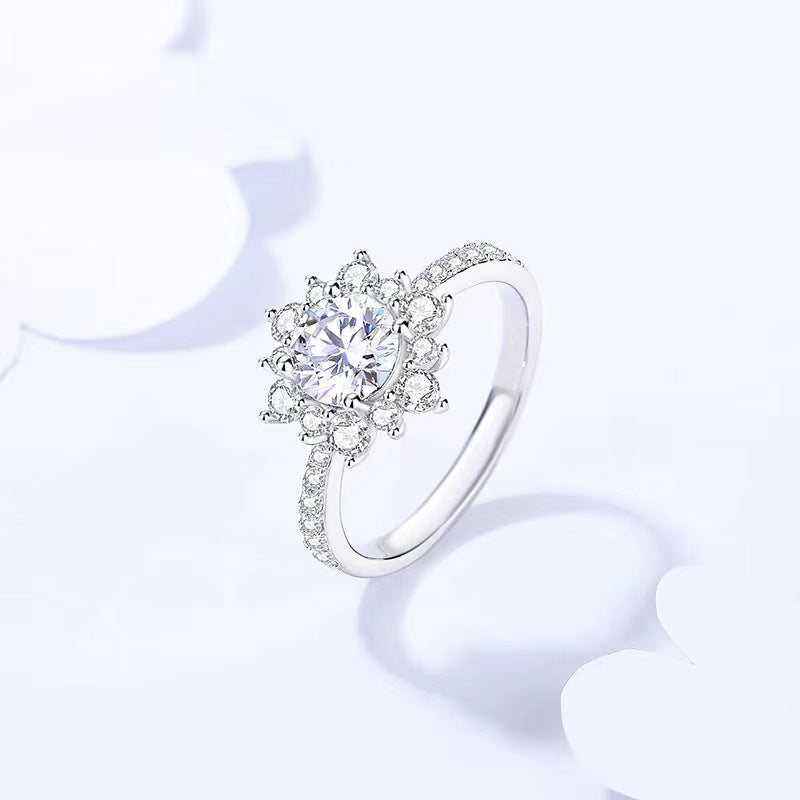 【#2】S925 Sterling Silver Moissanite Ring 1 Carat