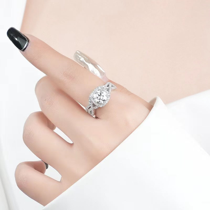 【#3】S925 Sterling Silver Moissanite Ring 1.5 Carat