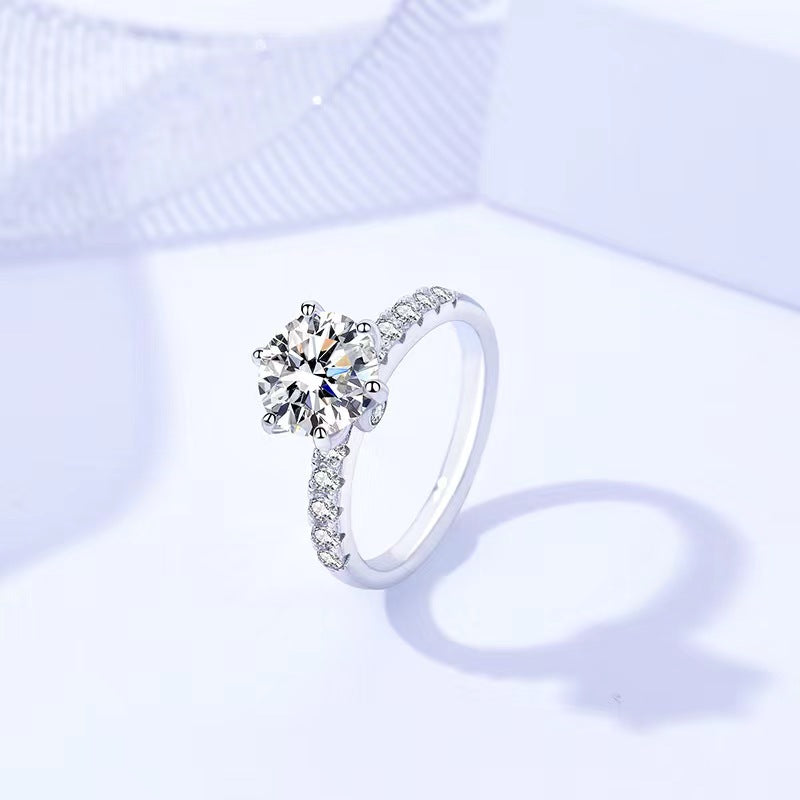 【#5】S925 Sterling Silver Moissanite Ring 1 & 2 Carat