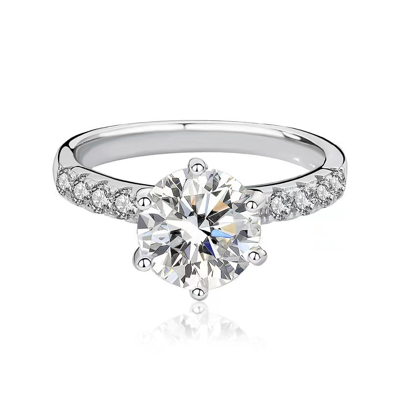 【#5】S925 Sterling Silver Moissanite Ring 1 & 2 Carat