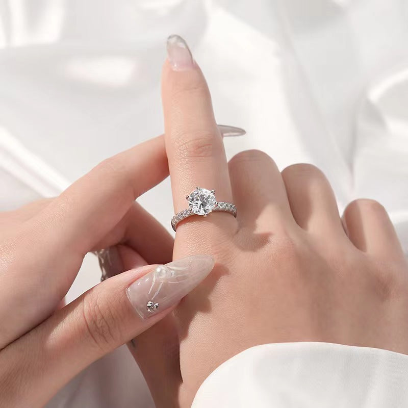 【#5】S925 Sterling Silver Moissanite Ring 1 & 2 Carat