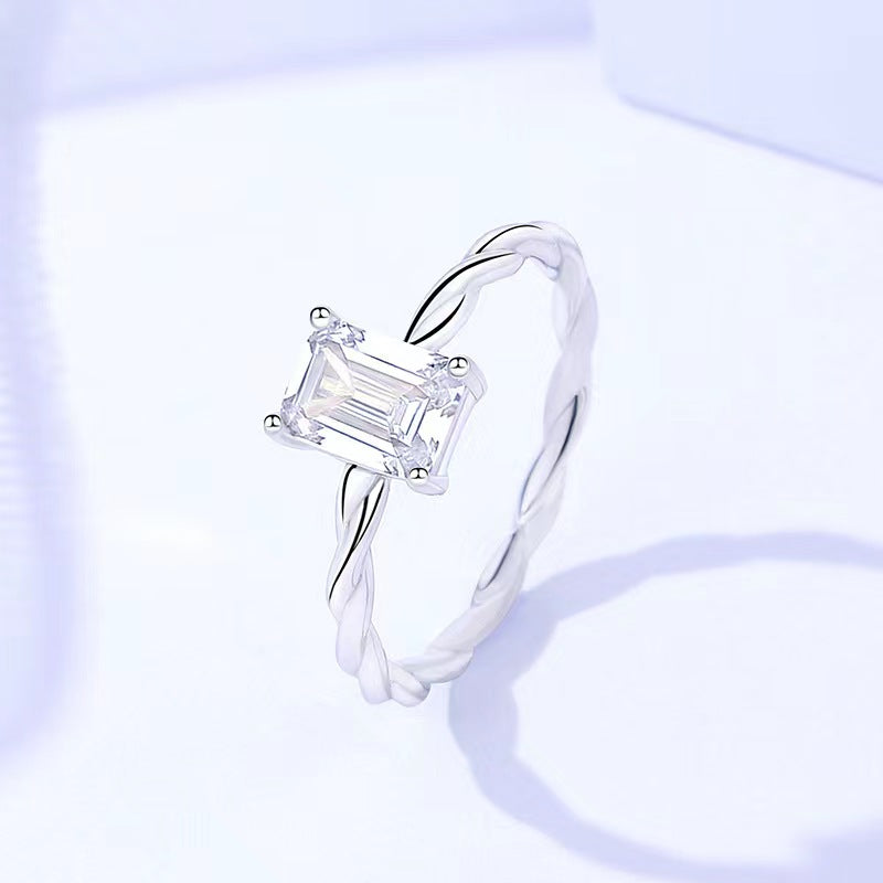 【#7】S925 Sterling Silver Moissanite Ring 1 & 2 Carat